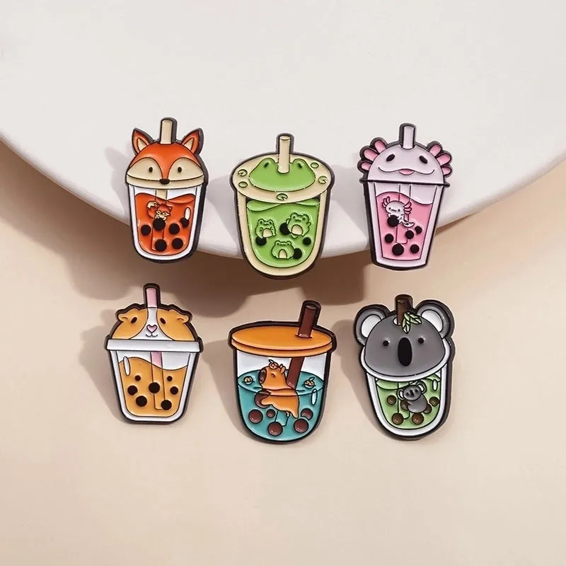 Cartoon Style Modern Style Animal Cup Alloy Stamping Stoving Varnish Plating Women's Brooches