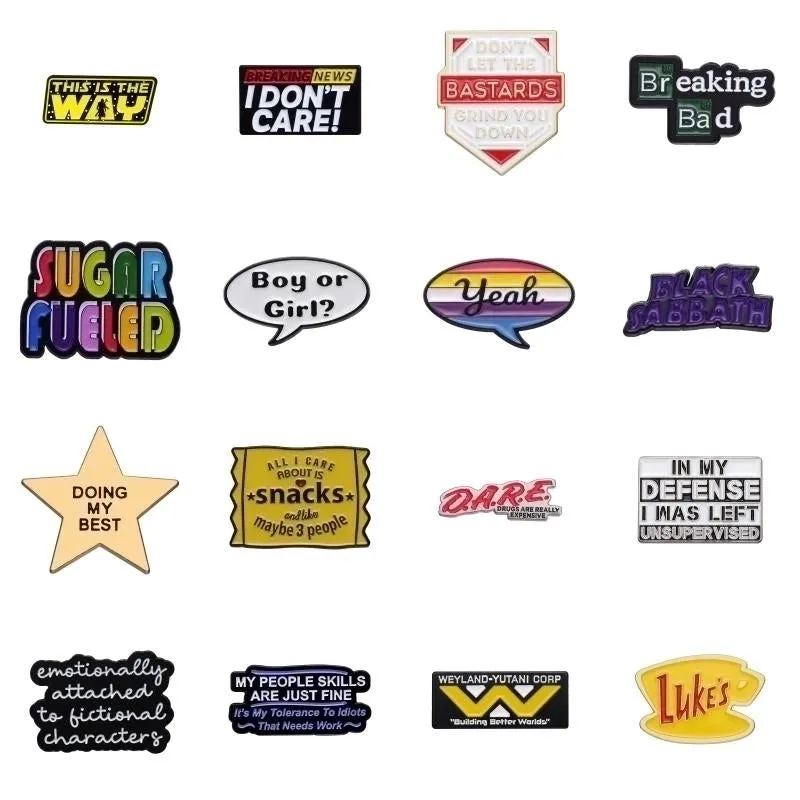 Cartoon Style Modern Style Letter Alloy Stoving Varnish Plating Unisex Brooches