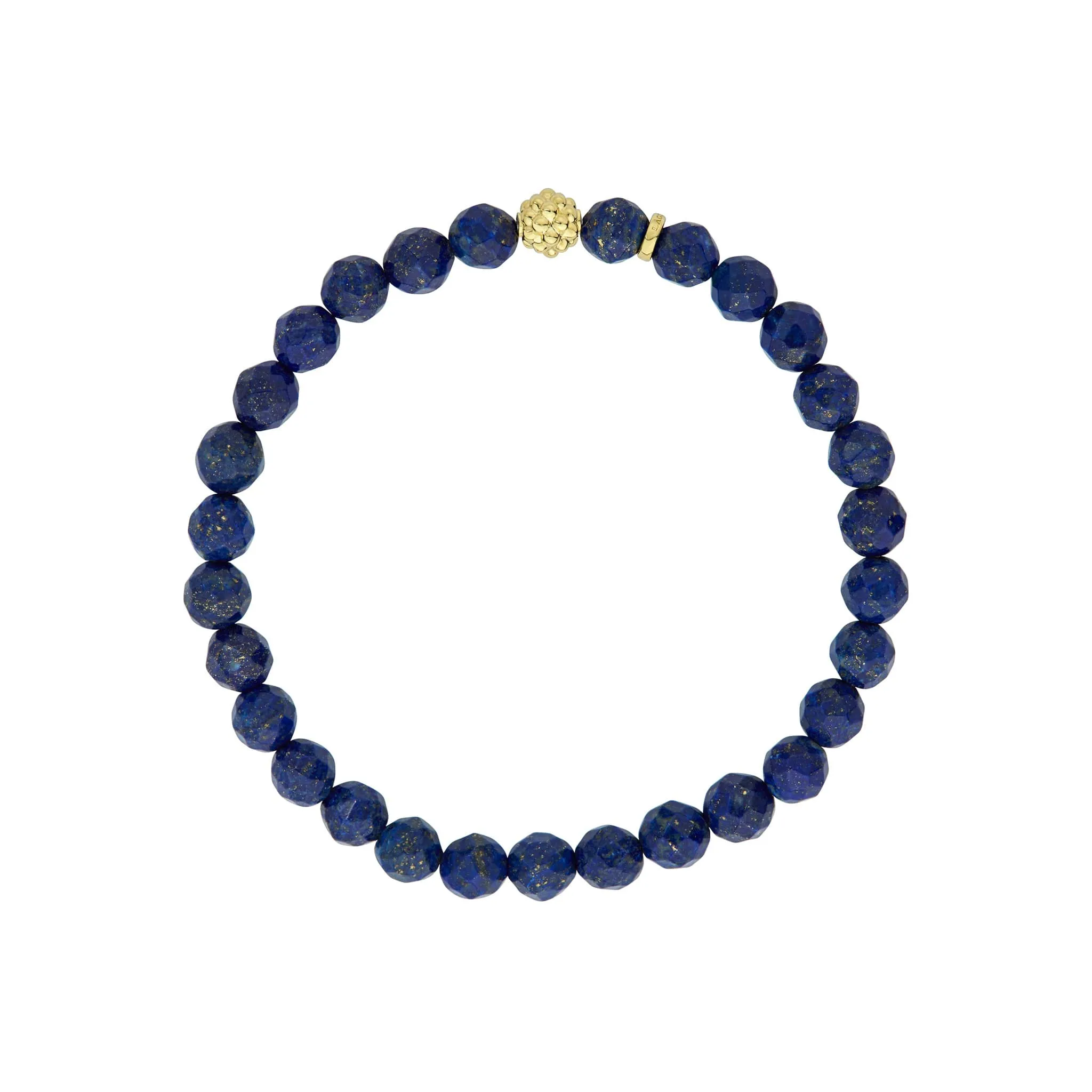 Caviar Icon Lapis Gold Station Bead Bracelet