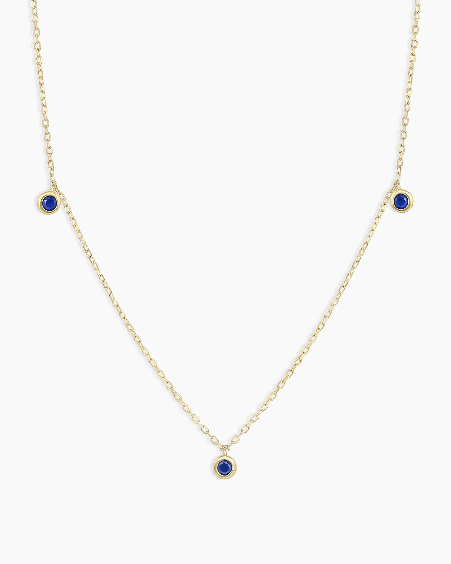 Classic Blue Sapphire Trio Necklace