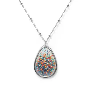 Colorful Confetti Oval Necklace