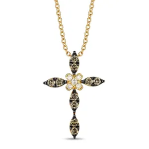 Creme Brulee Pendant featuring Nude and Chocolate Diamonds Set in 14K Yellow Gold