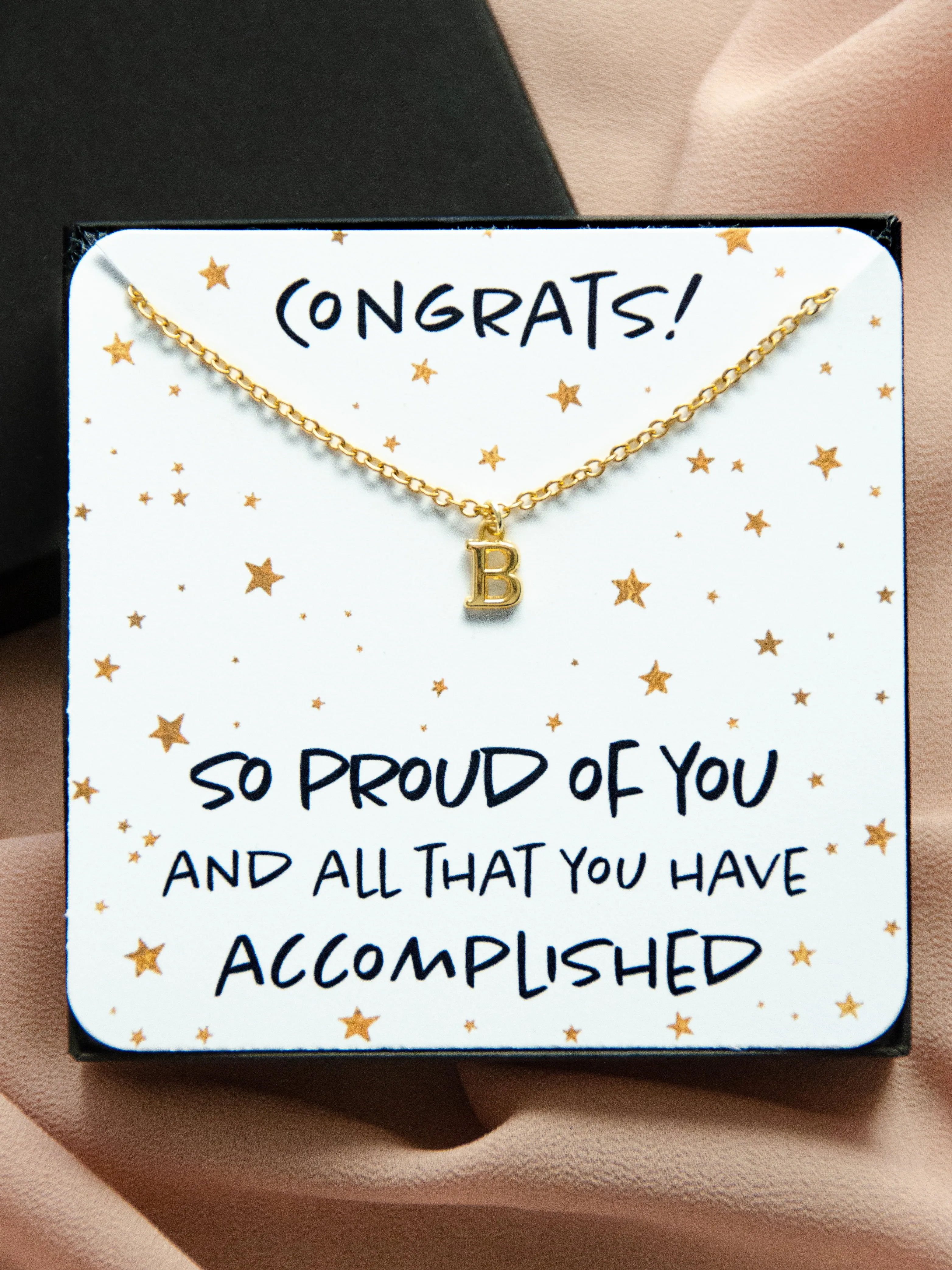 Custom Congrats 14K Gold Initial Necklace