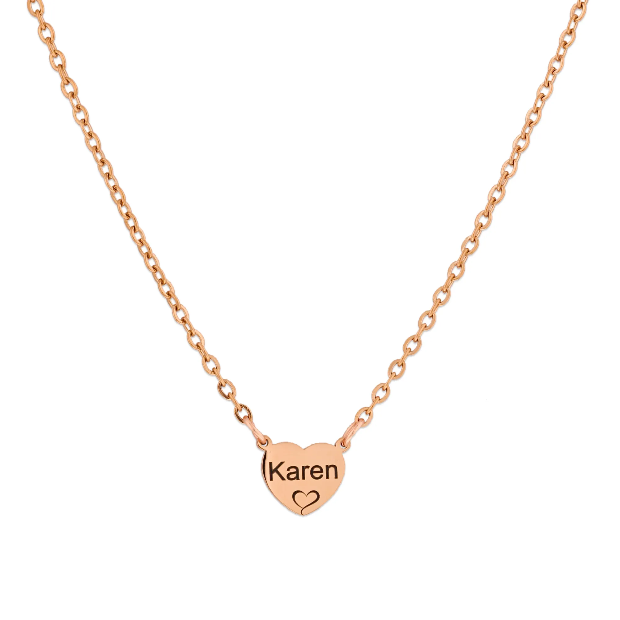 Custom Engraved Heart Name Necklace KCL 4