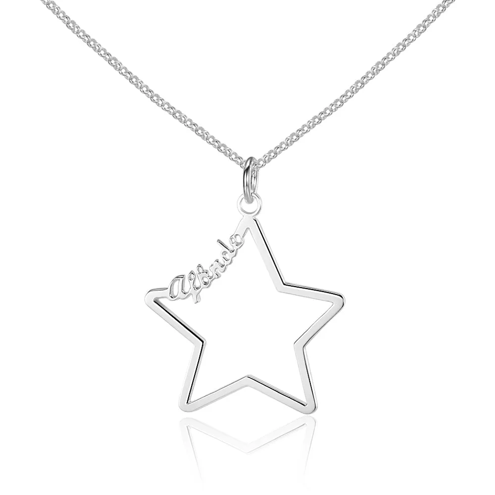 Custom Pentagram Name Necklace