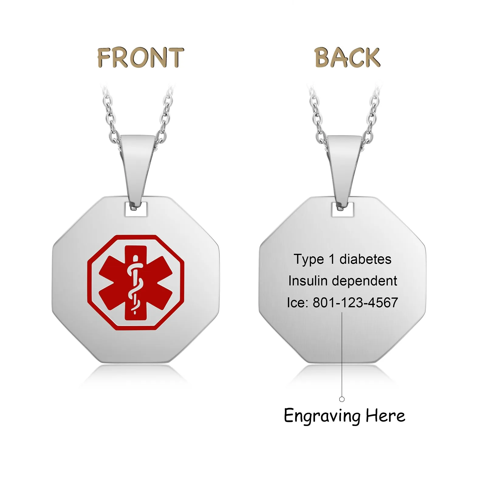 Custom Stainless Steel Medical Necklace