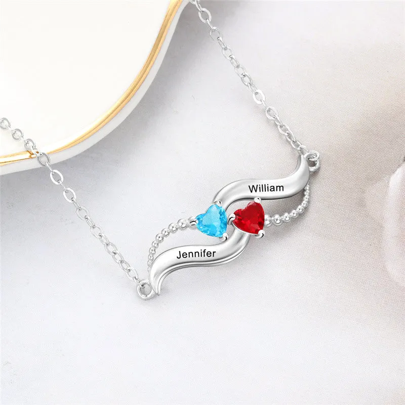 Custom Two Birthstone Necklace