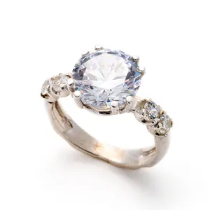 Diamond Engagement Ring - Sparkly Diamond Ring - Elegant Solitaire Ring