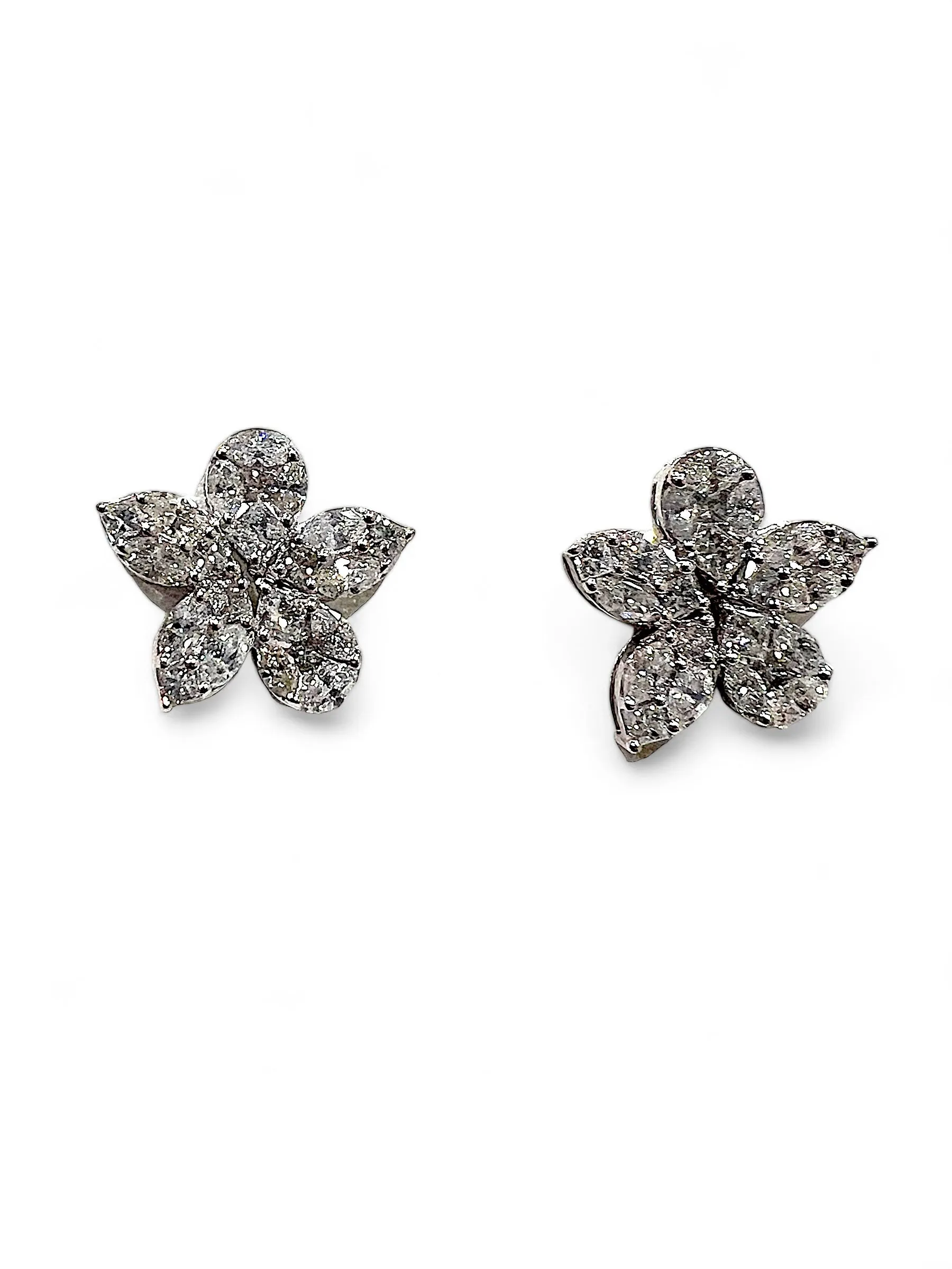 diamond flower stud