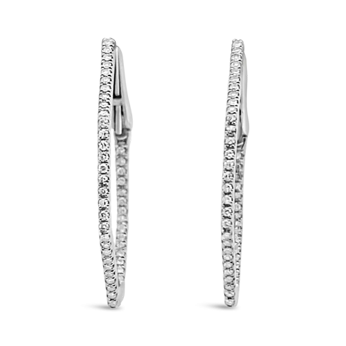 Diamond Octagon Hoop Earrings