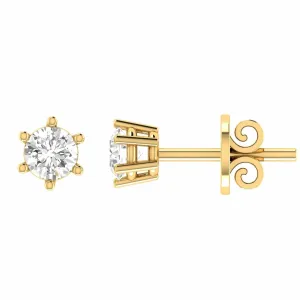 Diamond Stud Earrings With 0.46ct Diamonds In 18K Yellow Gold