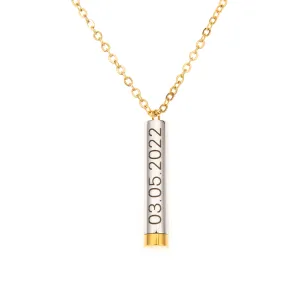 Double Tube Pendant Necklace with Hidden Message