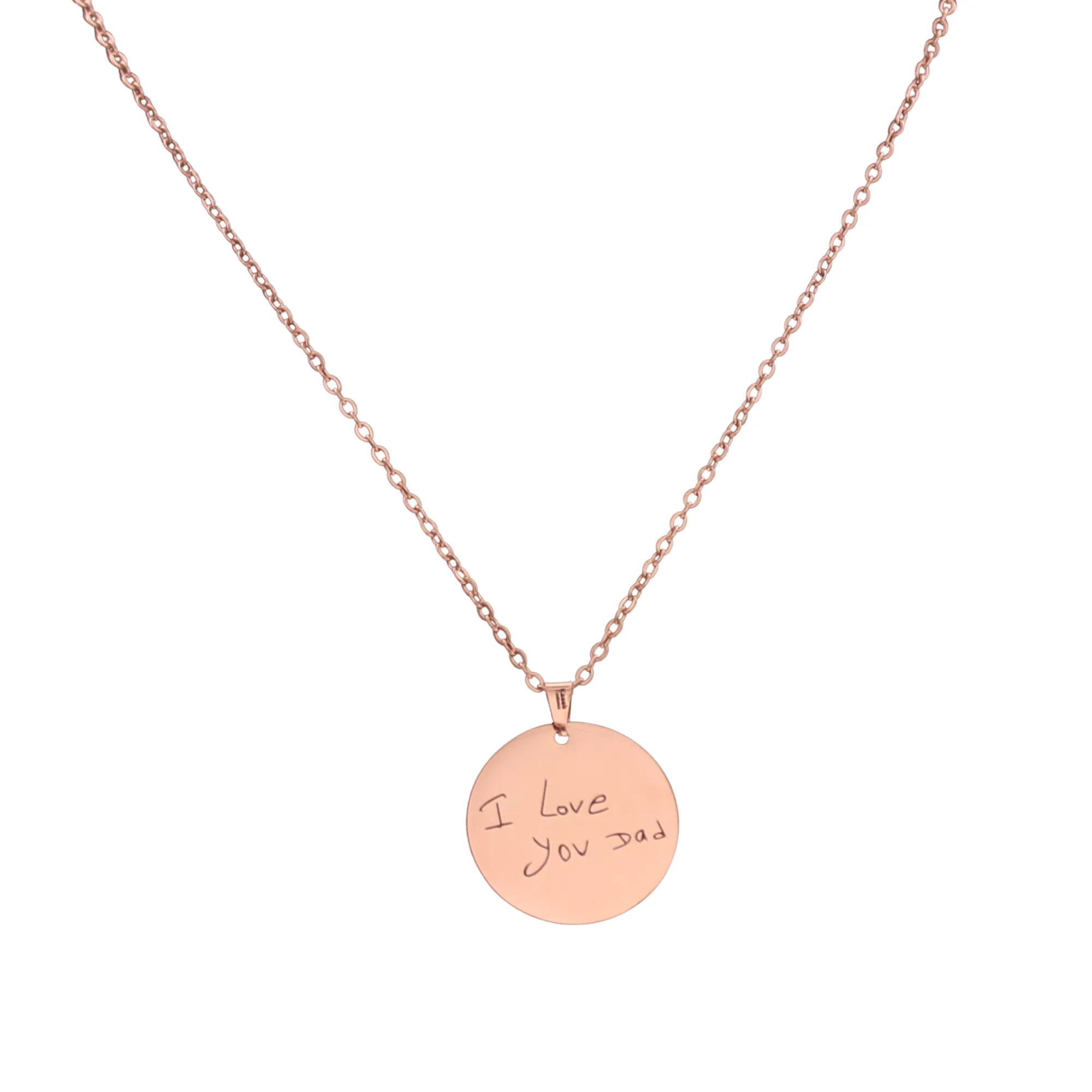 Engraved Round Photo Necklace KCL 29