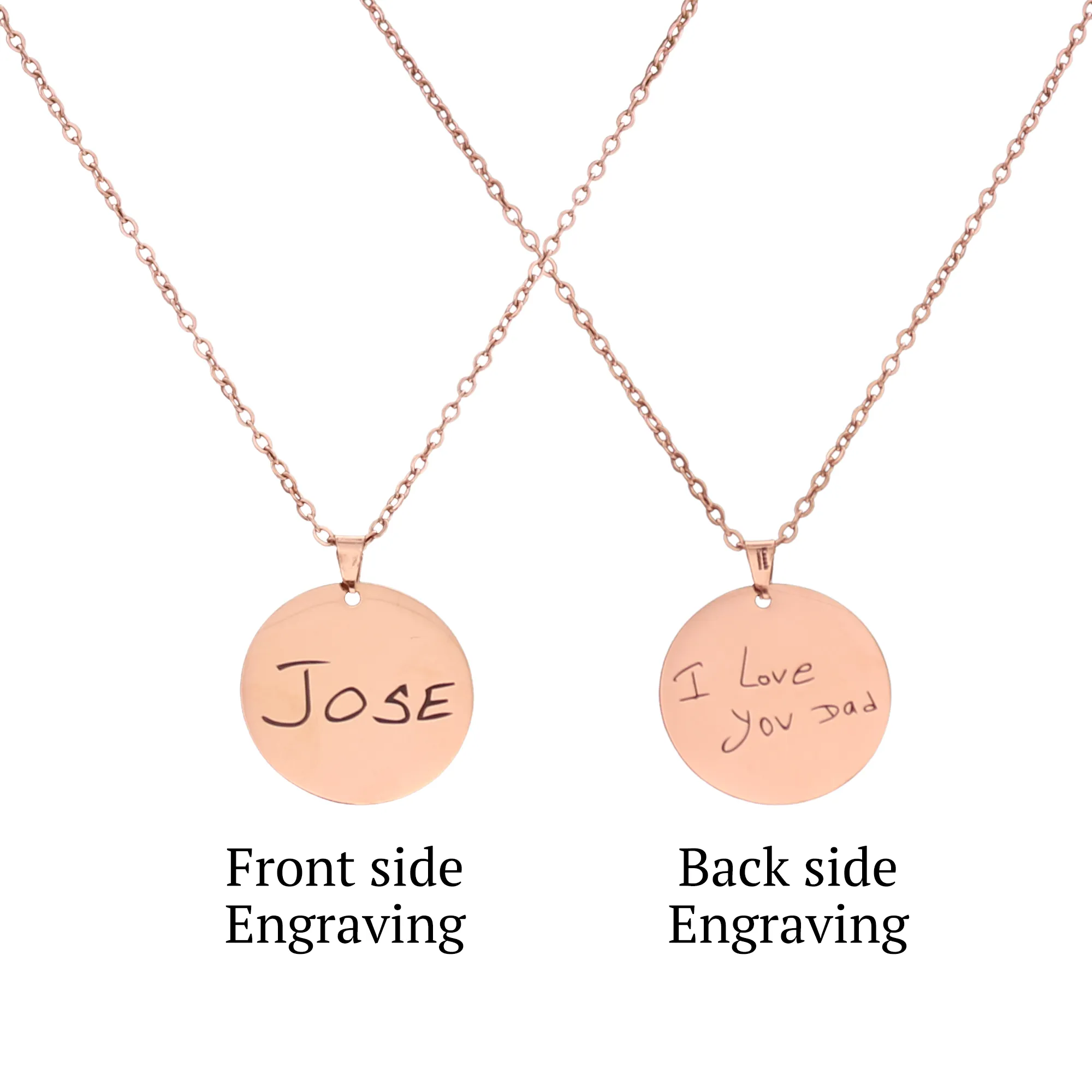 Engraved Round Photo Necklace KCL 29