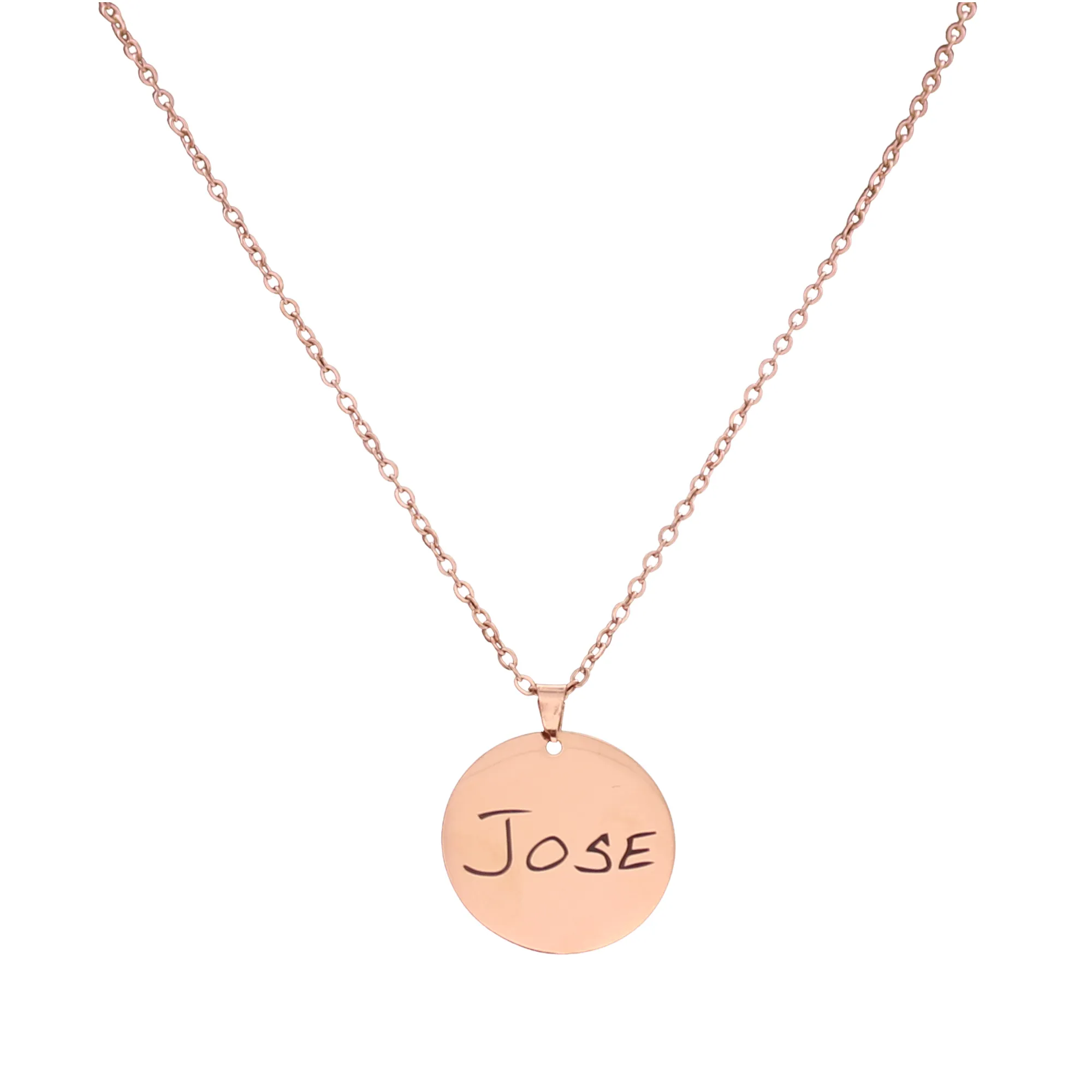 Engraved Round Photo Necklace KCL 29