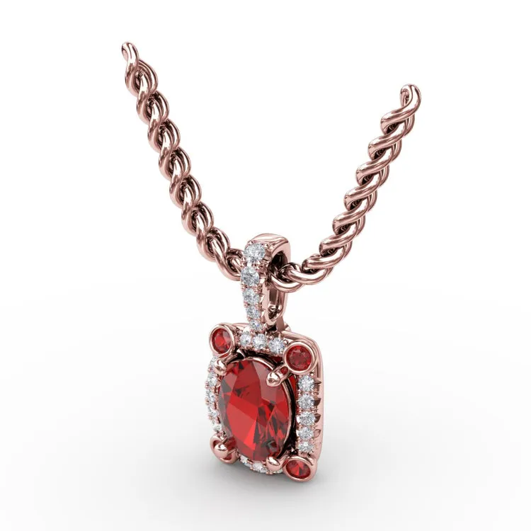 Feel The Elegance Ruby and Diamond Pendant