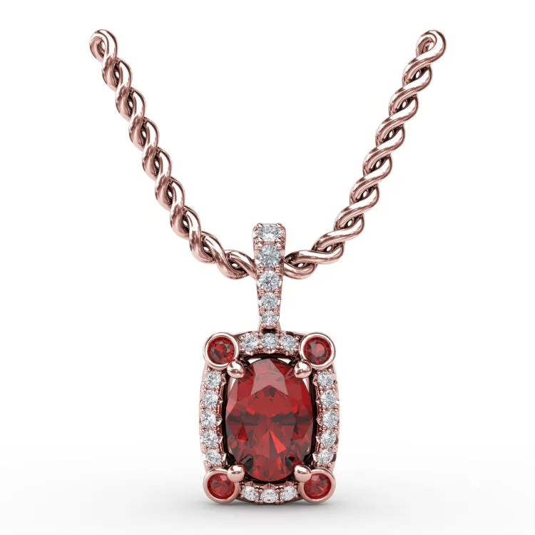 Feel The Elegance Ruby and Diamond Pendant