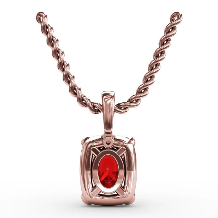 Feel The Elegance Ruby and Diamond Pendant