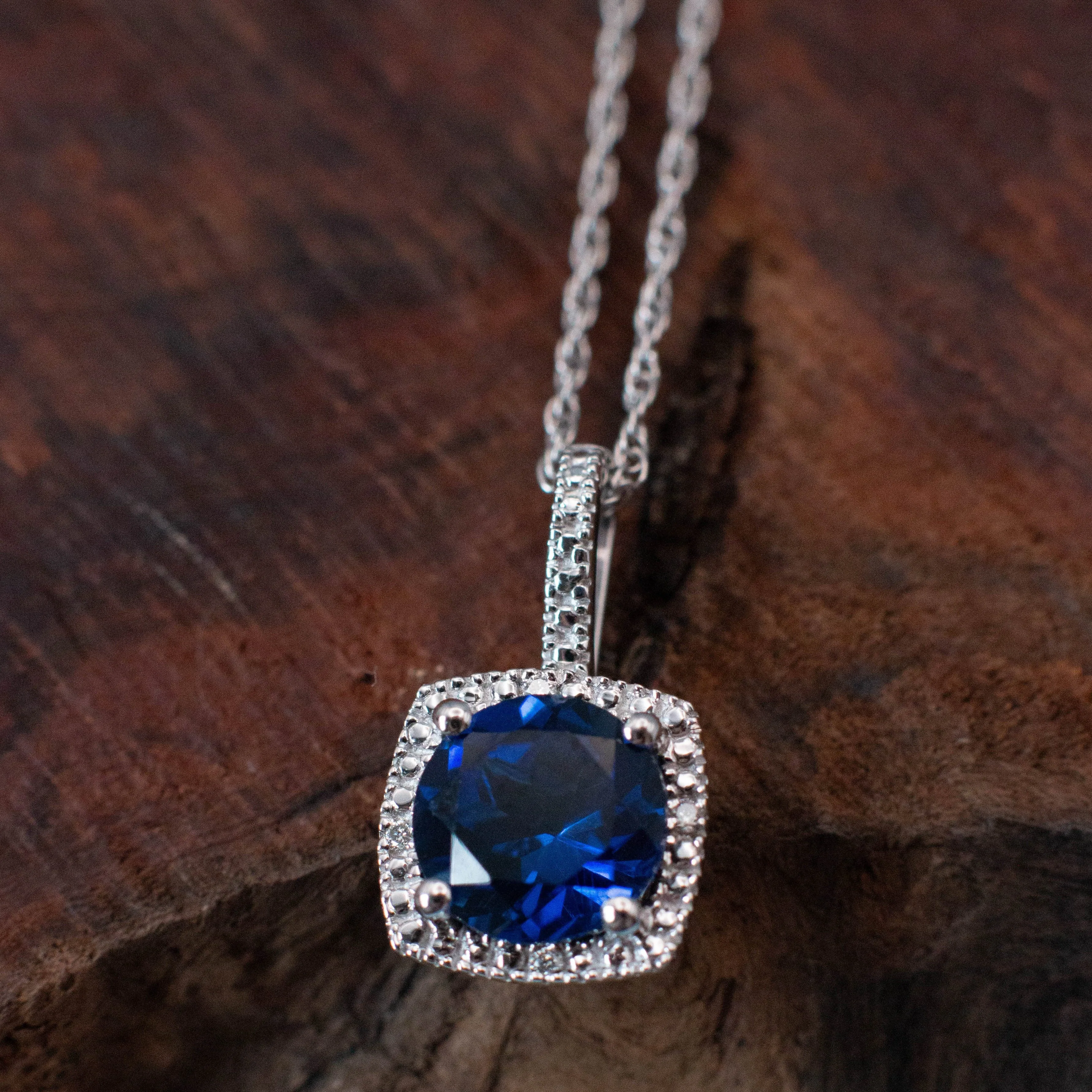 Feel the Love All Around You: Blue Sapphire and Diamond Necklace