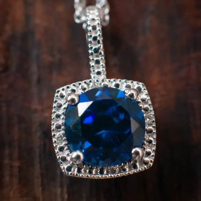 Feel the Love All Around You: Blue Sapphire and Diamond Necklace