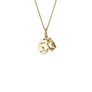 Field Mouse Necklace Pendant Yellow Gold