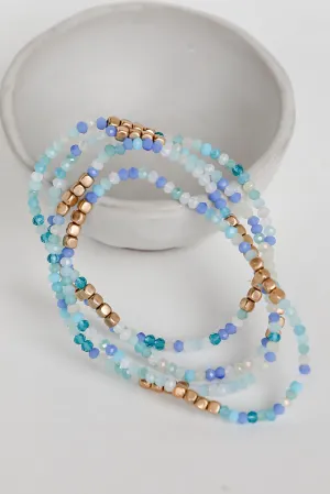 FINAL SALE - Olivia Blue Beaded Bracelet Set