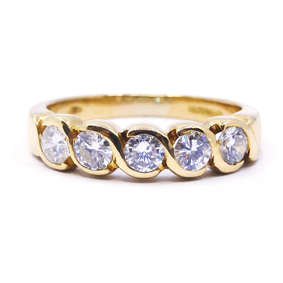 Five Stone Diamond Eternity Ring | Pre-Loved | 18K Yellow Gold