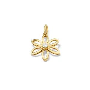 Fleur de Lys Medium Necklace Pendant Yellow Gold - Diamond