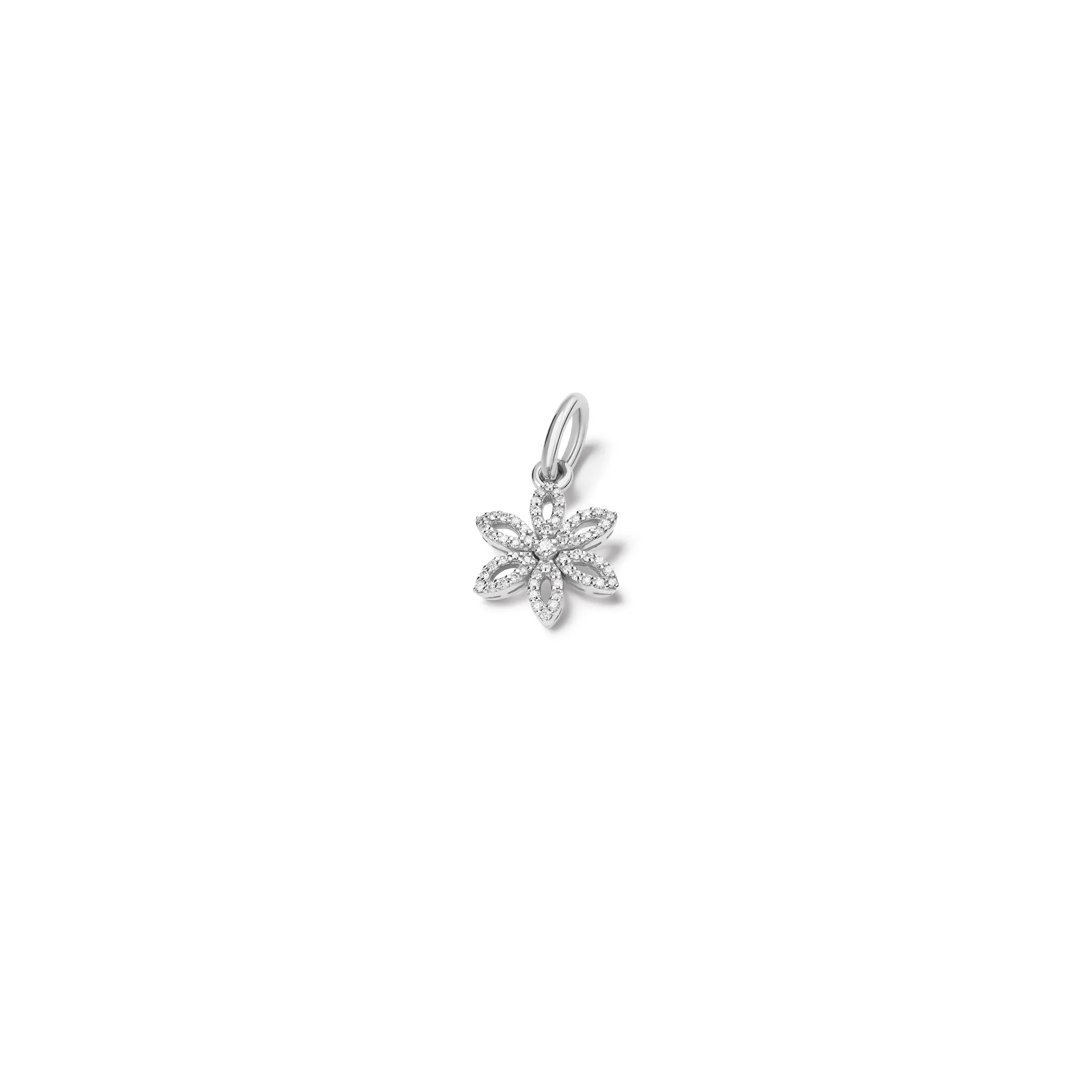 Fleur de Lys Small Necklace Pendant 18ct White Gold - Diamond Pavé