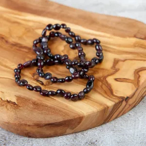 Garnet Pebble Beaded Bracelet