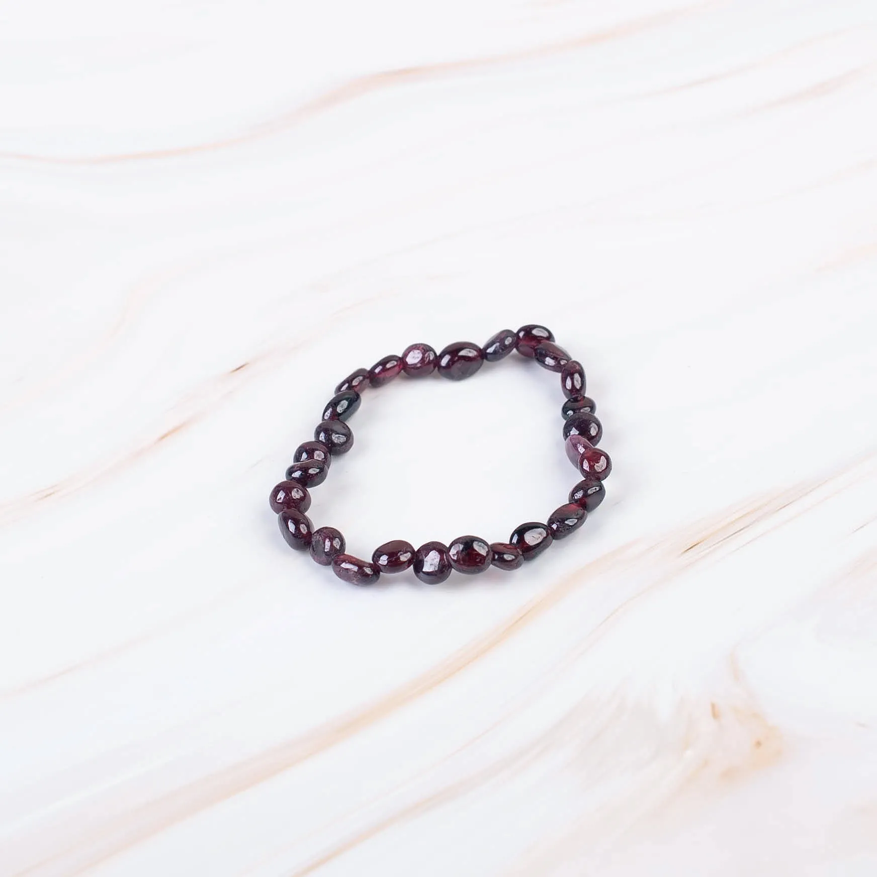 Garnet Pebble Beaded Bracelet