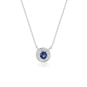 Georgini Milestone Sapphire Nano & White Cz Halo Pendant