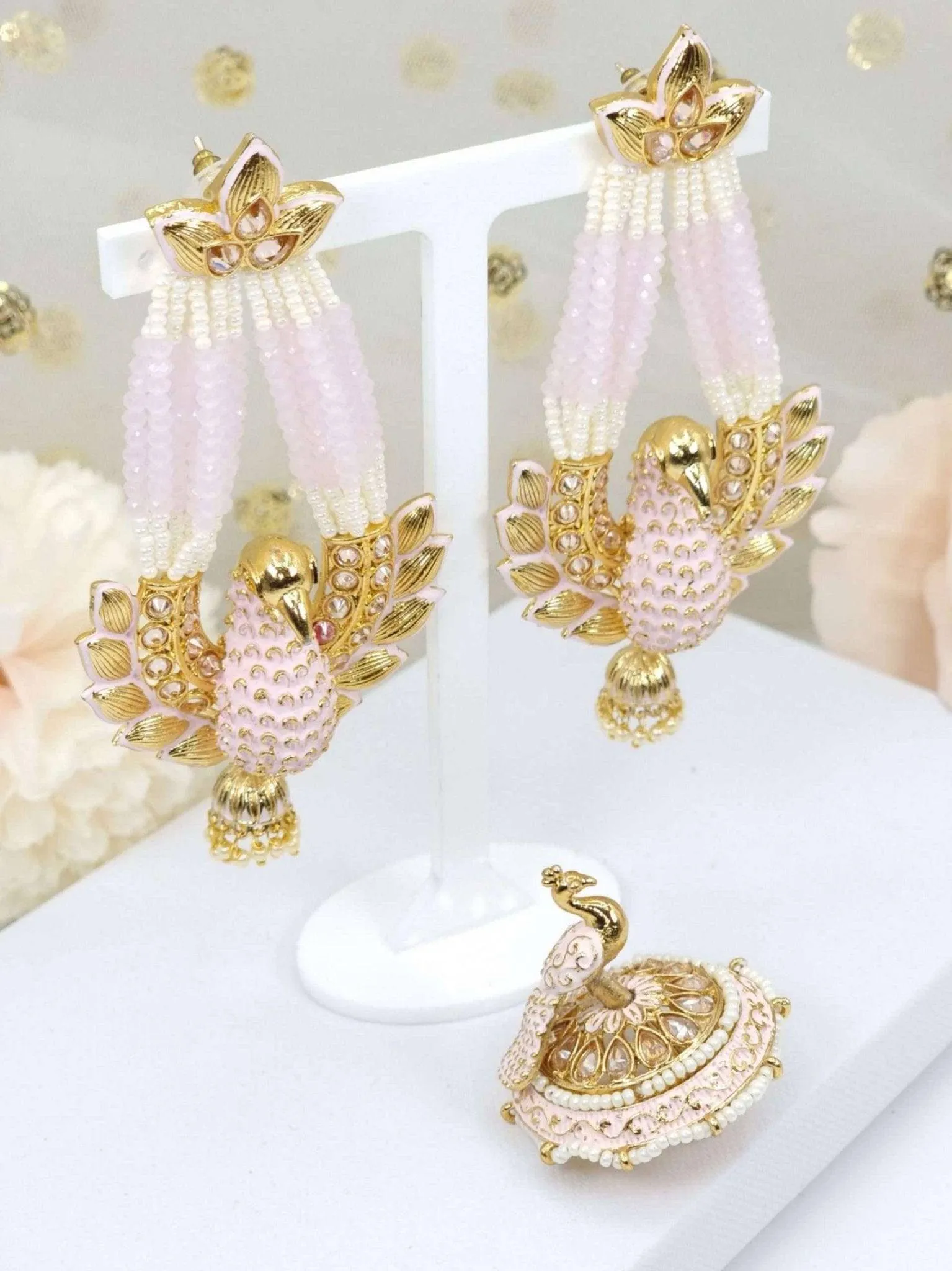 Gold Earrings Jewellery Set