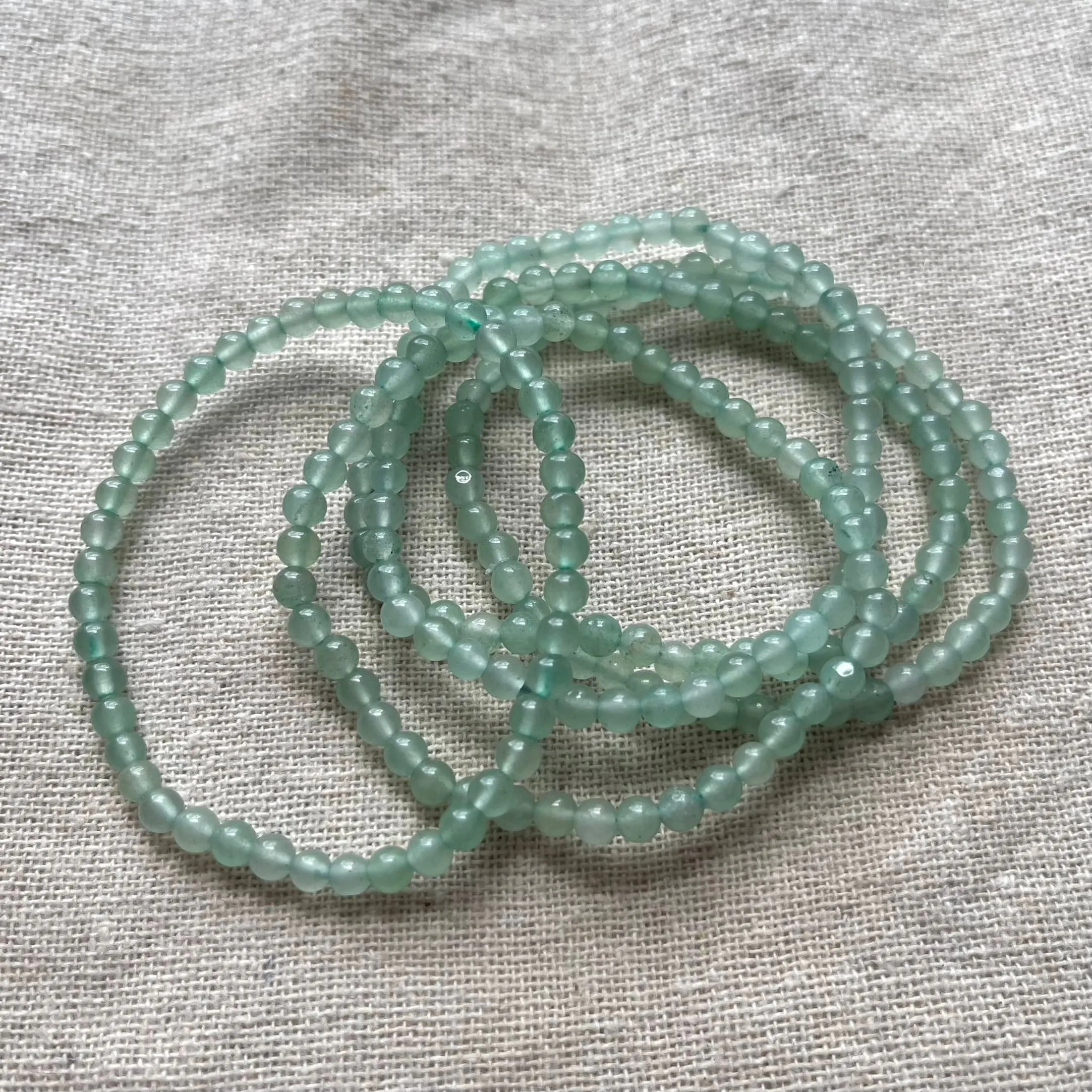 Green Aventurine 4mm Beaded Bracelet - Prosperity