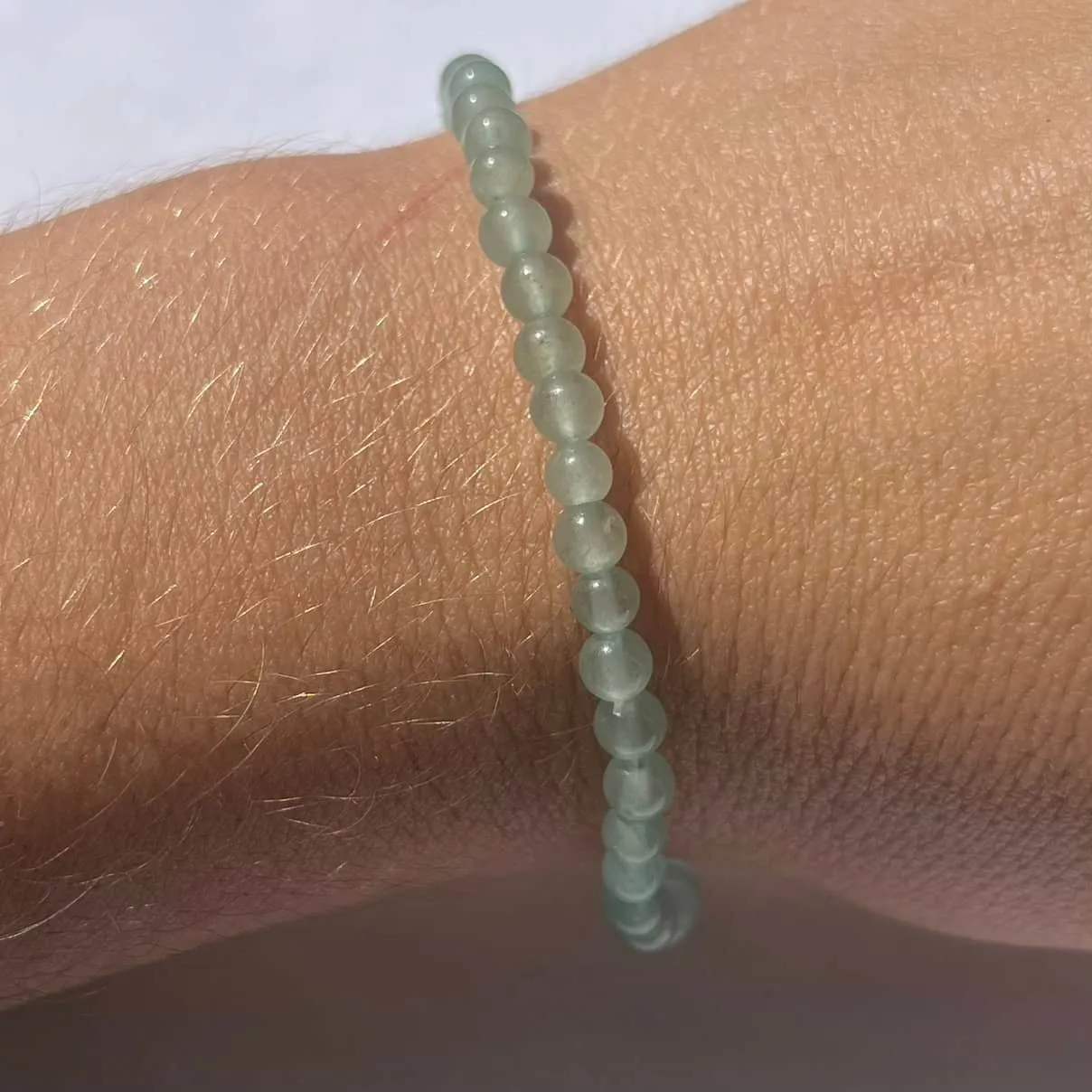 Green Aventurine 4mm Beaded Bracelet - Prosperity