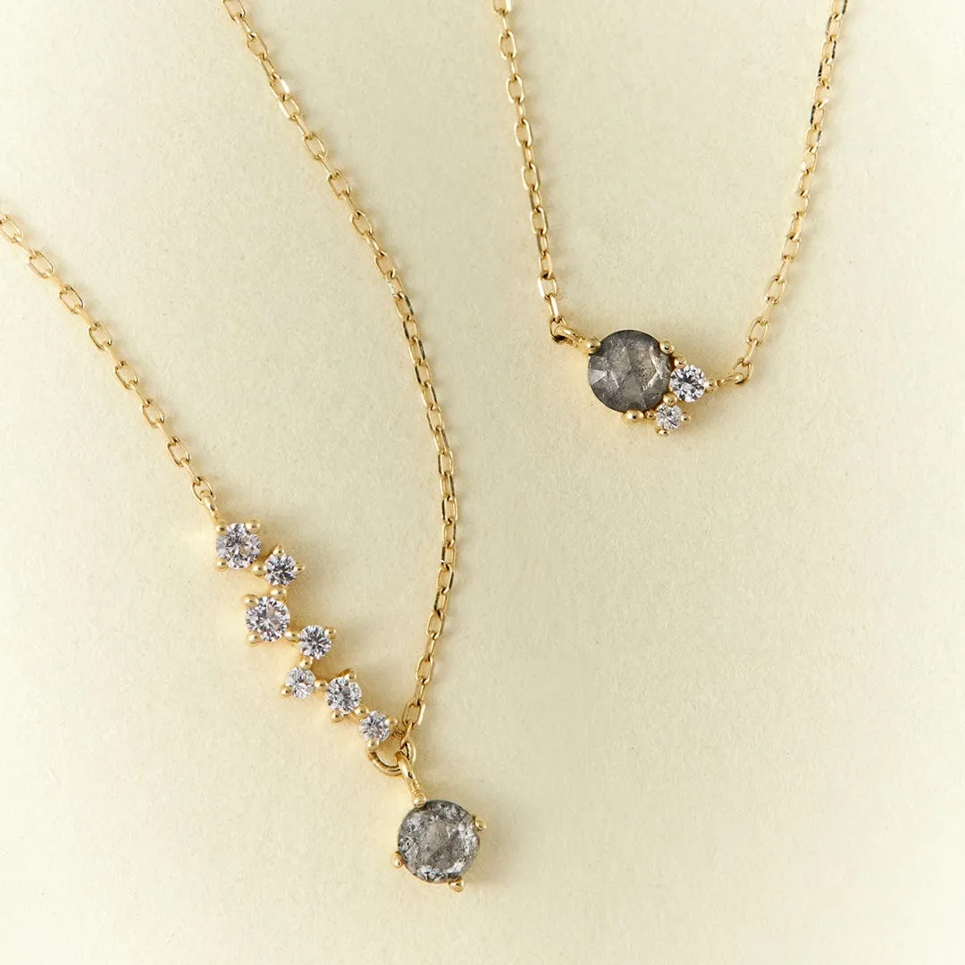 Grey Diamond & White Sapphire Constellation Necklace