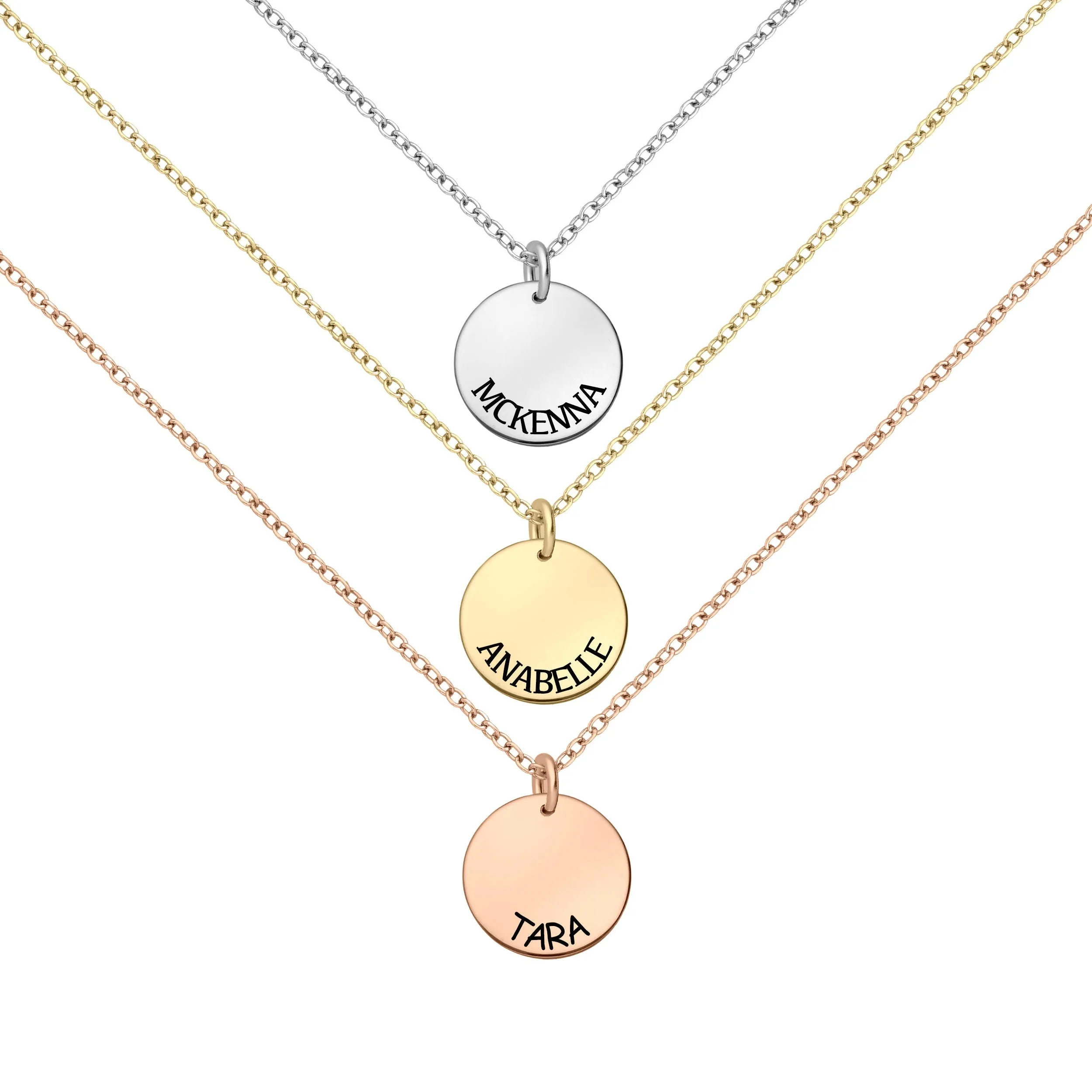 Half Circle Name Disc Necklace