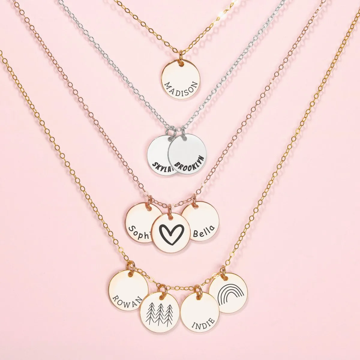 Half Circle Name Disc Necklace