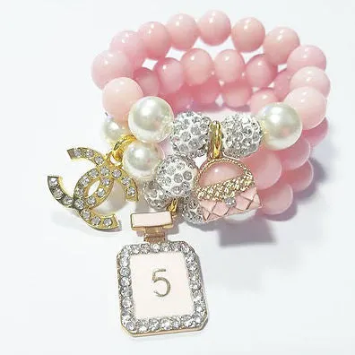 Heart Me Pink Pearl Bracelets