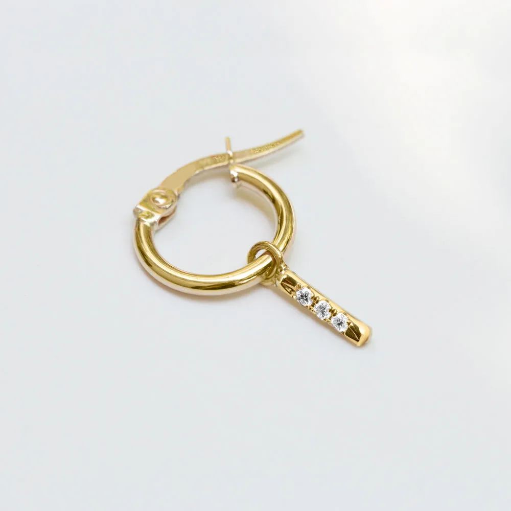 Hoop   Valerie Gold Earring with White Diamonds