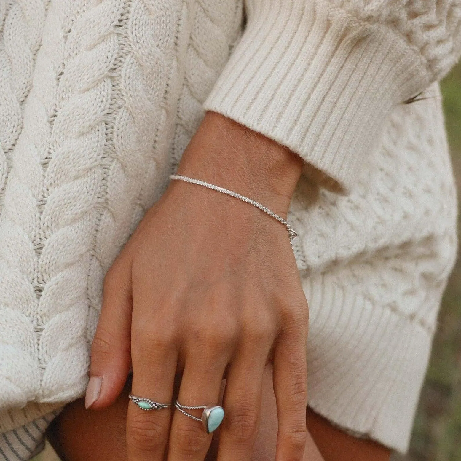 i h Sterling Silver Bracelet