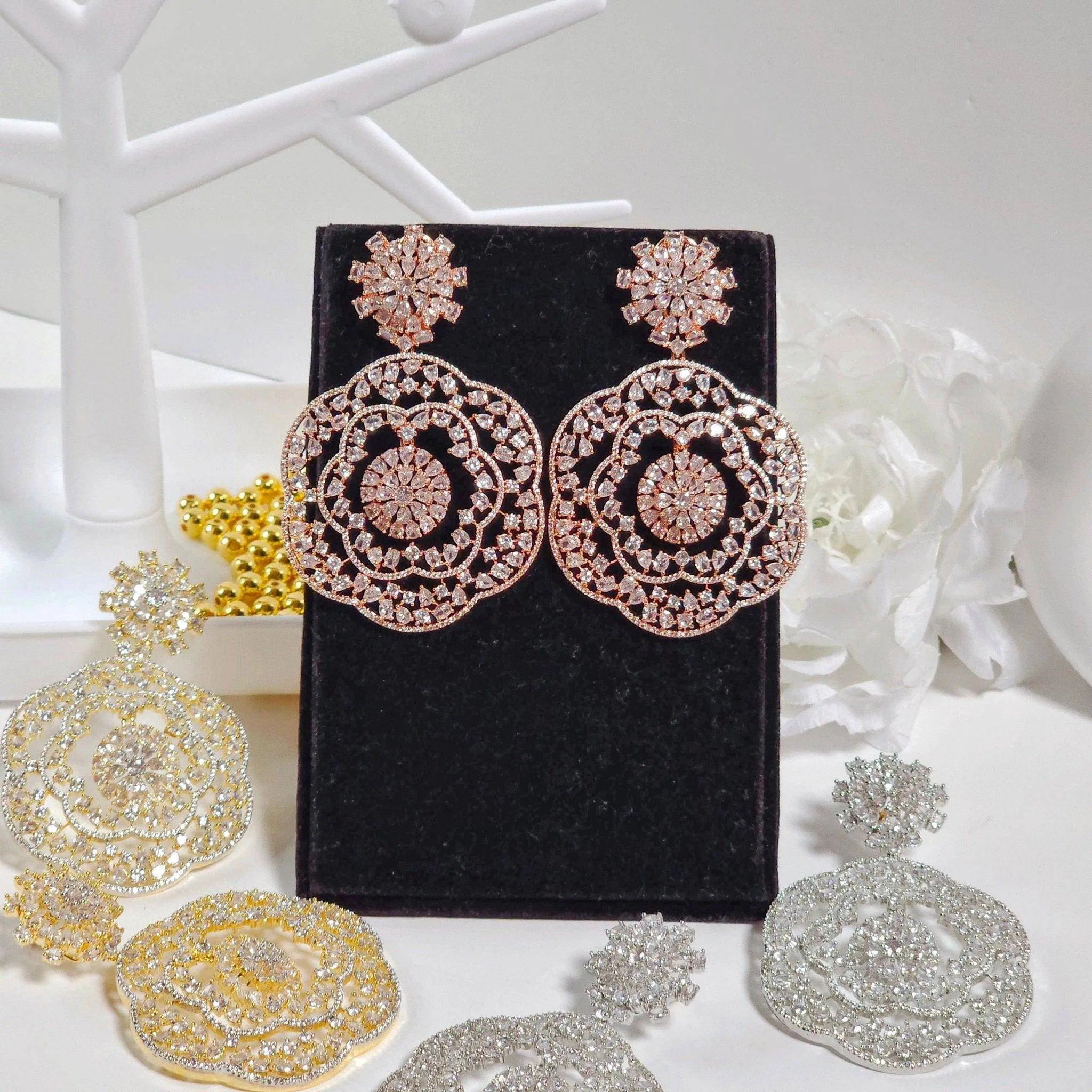 Inaya American Drop Diamond Earrings