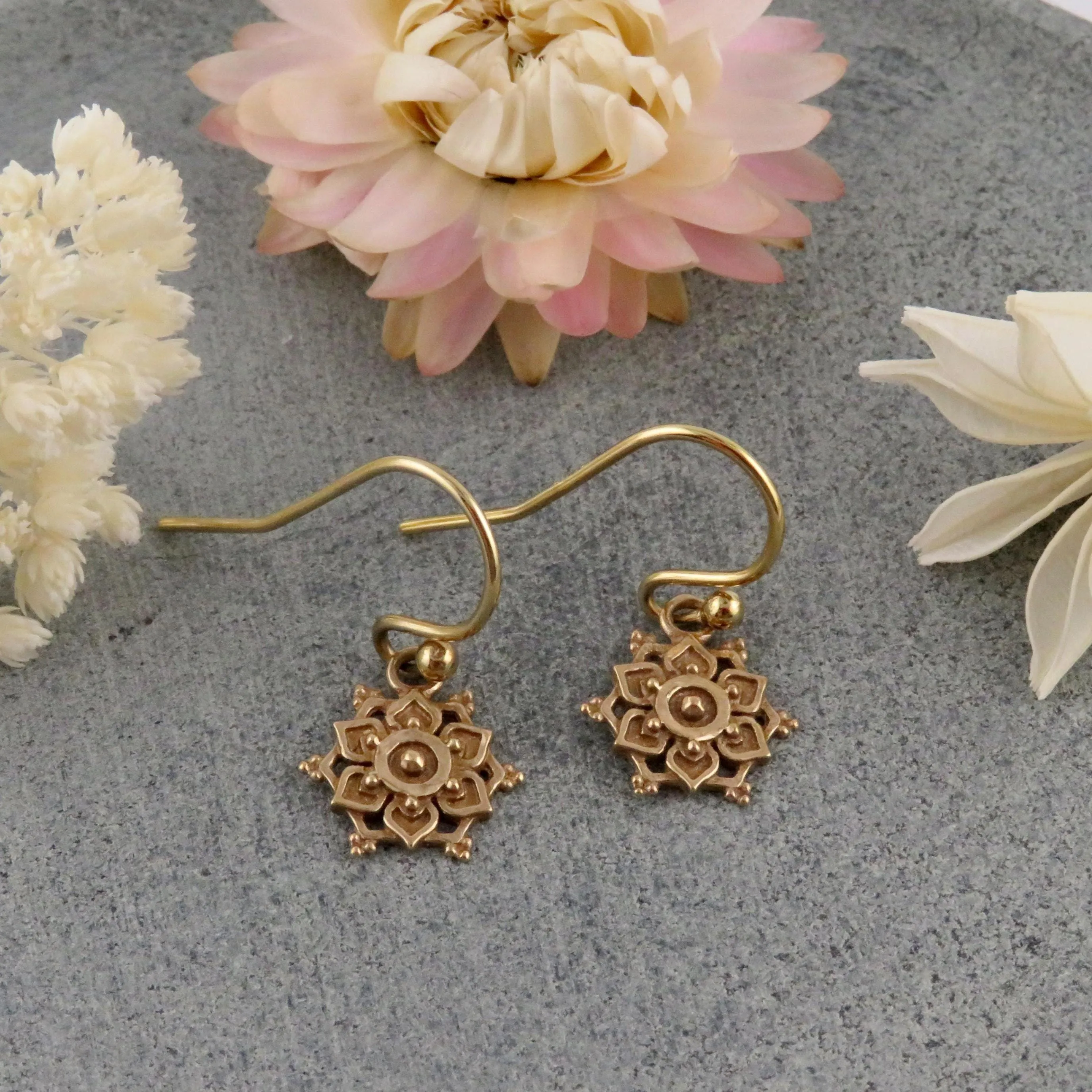 Intricate Mandalas Earrings - Gold