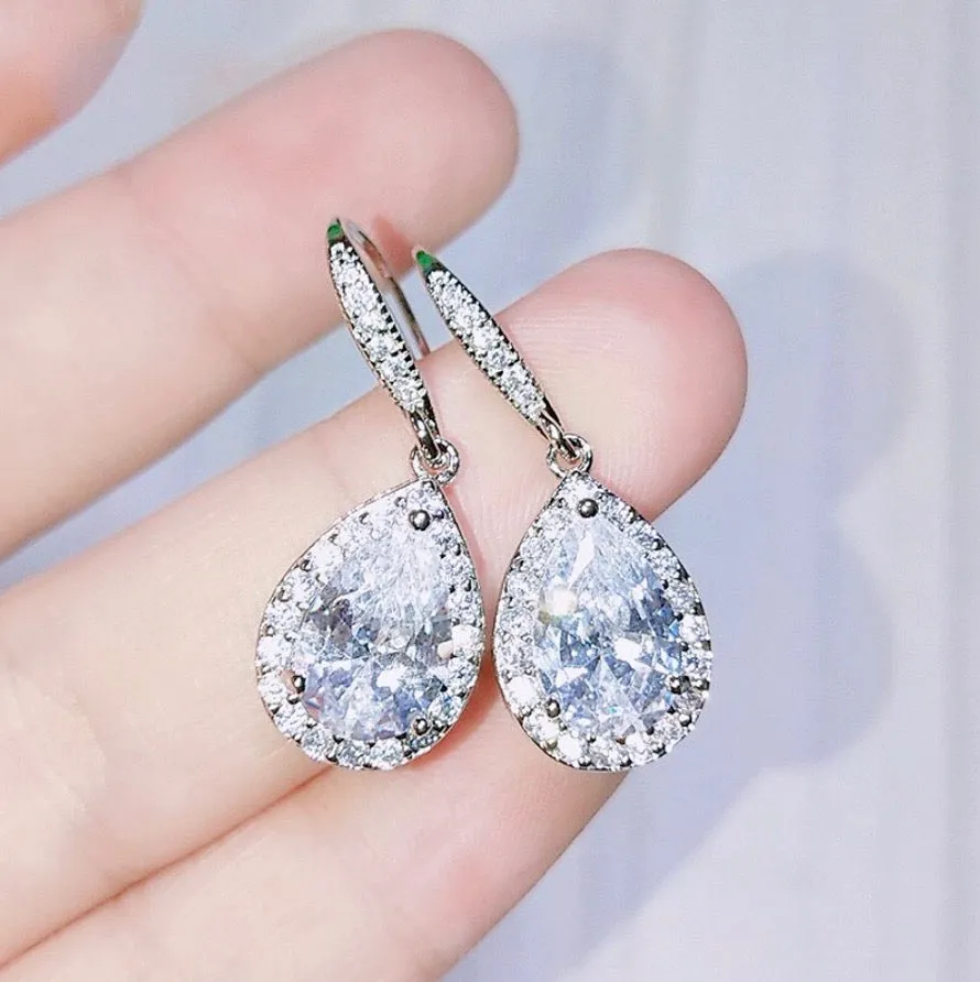 Isabel - Cubic Zirconia Bridal Earrings - Available in Silver, Rose Gold and Yellow Gold