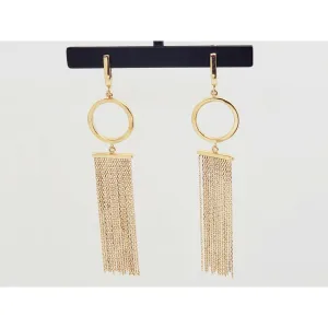 Italian Chandelier Curtain Dangle Drop Leverback Earrings 14k Gold