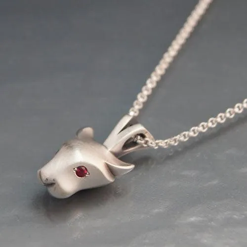 Jaguar Pendant Necklace in Sterling Silver