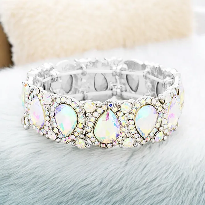 KYMA - ab teardrop crystal rhinestone stretch bracelet