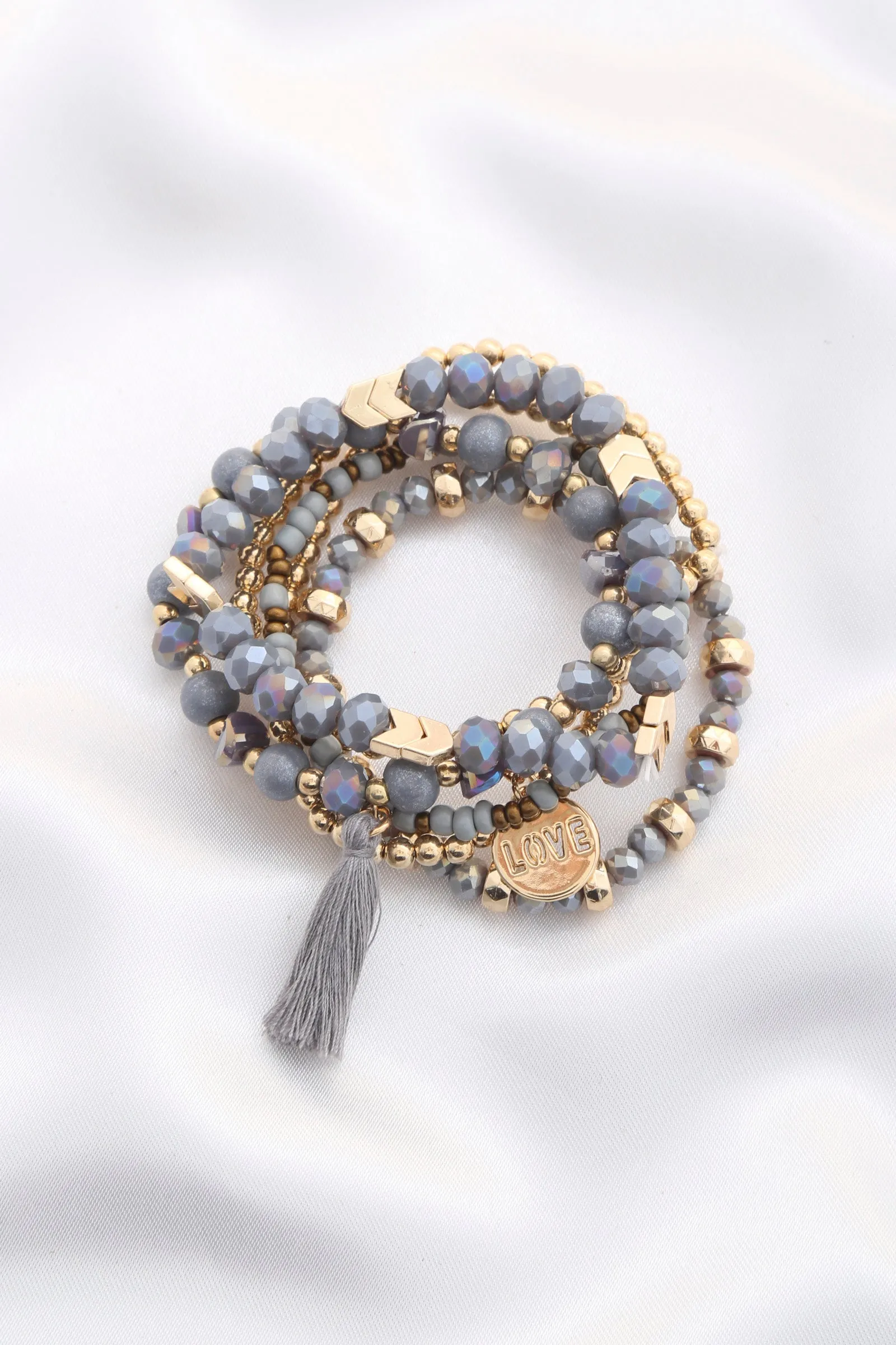 Love Coin Tassel Beaded Bracelet