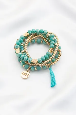 Love Coin Tassel Beaded Bracelet