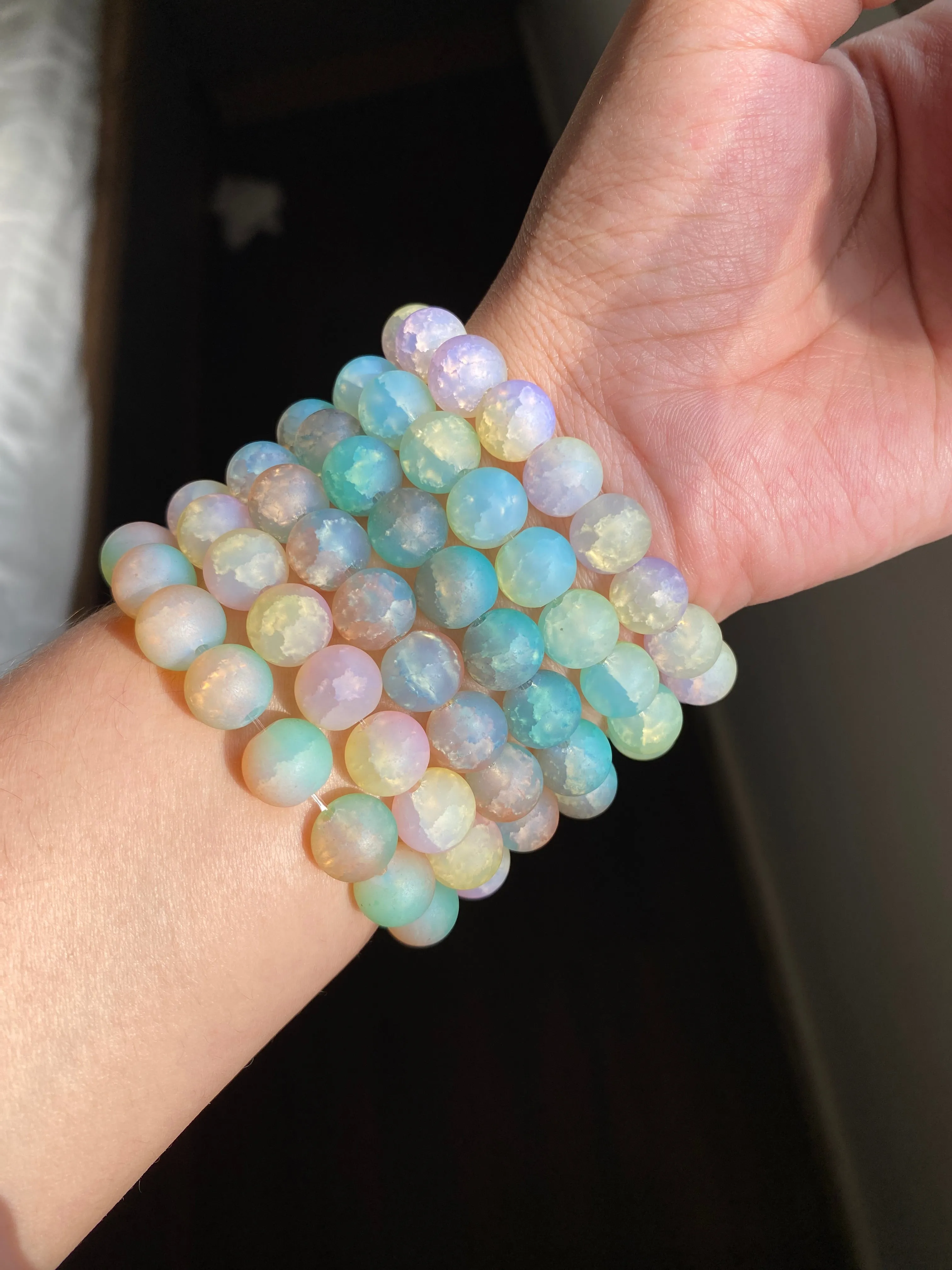 MATTE MARBLE STONED TWO-TONED BRACELETS